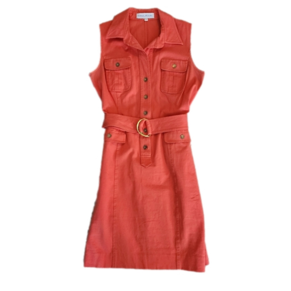 DONNA Degnan orange cargo dress 8 vintage